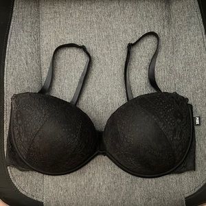 PINK NWOT black push up bra
